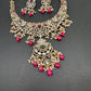 Polki Victorian Red Beads Victorian Mehendi Short Necklace