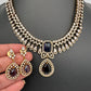 Doublet Mehendi Finish Neckline Color Stone Necklace - Purple