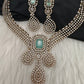 CZ Victorian Color Stone Neckline Necklace - MintGreen