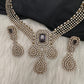 CZ Victorian Color Stone Neckline Necklace - Purple