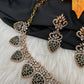 CZ Victorian Color Stone Nano Setting Neckline Necklace - Green