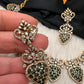 CZ Victorian Color Stone Nano Setting Neckline Necklace - Green