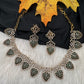 CZ Victorian Color Stone Nano Setting Neckline Necklace - Green
