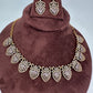 CZ Victorian Color Stone Nano Setting Neckline Necklace - Purple