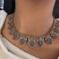 CZ Victorian Color Stone Nano Setting Neckline Necklace - Purple