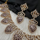CZ Victorian Color Stone Nano Setting Neckline Necklace - Purple
