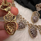 CZ Victorian Color Stone Nano Setting Neckline Necklace - Purple