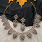 CZ Victorian Color Stone Nano Setting Neckline Necklace - Purple