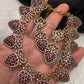 CZ Victorian Color Stone Nano Setting Neckline Necklace - Red