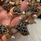 CZ Victorian Color Stone Nano Setting Neckline Necklace - Blue