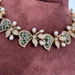 CZ Victorian Color Stone Nano Setting Neckline Necklace - Green