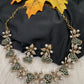 CZ Victorian Color Stone Nano Setting Neckline Necklace - Green