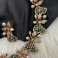 CZ Victorian Color Stone Nano Setting Neckline Necklace - Green