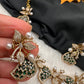 CZ Victorian Color Stone Nano Setting Neckline Necklace - Green