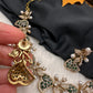 CZ Victorian Color Stone Nano Setting Neckline Necklace - Green