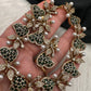 CZ Victorian Color Stone Nano Setting Neckline Necklace - Green