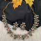 CZ Victorian Color Stone Nano Setting Neckline Necklace - Green