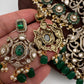 Moissanite  Victorian Color Stone Statement Neckline Necklace - Green