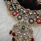 Moissanite  Victorian Color Stone Statement Neckline Necklace - Multi