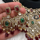Moissanite  Victorian Color Stone Statement Neckline Necklace - Multi