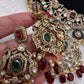 Moissanite  Victorian Color Stone Statement Neckline Necklace - Multi
