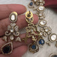 Moissanite  Victorian Color Stone CZ Neckline Necklace - Blue