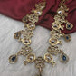 Moissanite  Victorian Color Stone CZ Neckline Necklace - Blue
