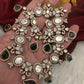 Moissanite  Victorian Color Stone CZ Neckline Necklace - Green