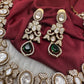 Moissanite  Victorian Color Stone CZ Neckline Necklace - Green
