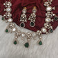 Moissanite  Victorian Color Stone CZ Neckline Necklace - Green