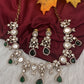 Moissanite  Victorian Color Stone CZ Neckline Necklace - Green
