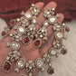 Moissanite  Victorian Color Stone CZ Neckline Necklace - Red