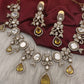 Moissanite  Victorian Color Stone CZ Neckline Necklace - Yellow