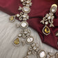 Moissanite  Victorian Color Stone CZ Neckline Necklace - Yellow