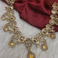 Moissanite  Victorian Color Stone CZ Neckline Necklace - Yellow