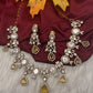 Moissanite  Victorian Color Stone CZ Neckline Necklace - Yellow