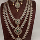 Multi Layer Teen Lada  Victorian Color Stone Statement Necklace - Green