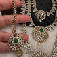Multi Layer Teen Lada  Victorian Color Stone Statement Necklace - Green