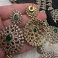 Multi Layer Teen Lada  Victorian Color Stone Statement Necklace - Green