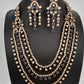 Multi Layer Teen Lada  Victorian Color Stone Statement Necklace - Blue