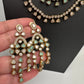 Multi Layer Teen Lada  Victorian Color Stone Statement Necklace - MintGreen