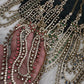 Multi Layer Teen Lada  Victorian Color Stone Statement Necklace - Red