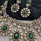 Moissanite Doublet Victorian Color Stone CZ Neckline Necklace - Green