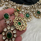 Moissanite Doublet Victorian Color Stone CZ Neckline Necklace - Green