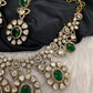 Moissanite Doublet Victorian Color Stone CZ Neckline Necklace - Green