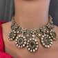Moissanite Doublet Victorian Color Stone CZ Neckline Necklace - LightGreen