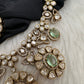Moissanite Doublet Victorian Color Stone CZ Neckline Necklace - LightGreen