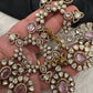 Moissanite Doublet Victorian Color Stone CZ Neckline Necklace - Pink