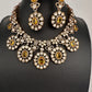 Moissanite Doublet Victorian Color Stone CZ Neckline Necklace - Yellow