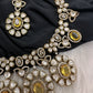 Moissanite Doublet Victorian Color Stone CZ Neckline Necklace - Yellow